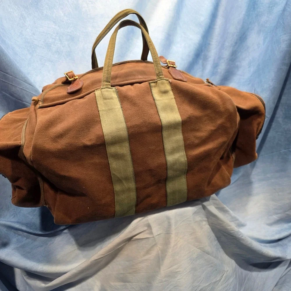 Vintage Black Sheep Canvas Duffel Bag Brown Buddy Schoellkopf Travel Luggage